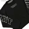 Herrtröjor Nya Y2K High Street Men's and Women's Dark Style Personlig Hip Hop Long Sleeve Round Neck Pullover Tröja T230727