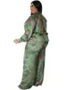 Plus Size Kleider Zweiteiliges Set Afrika Kleidung African Dashiki Mode Blumendruck Anzug Top und Hose Hosen Party für Frauen Outfits 230726
