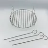 BBQ Tools Accessories 6/7/8 Inch Tray Baking Air Fryer Rack Kitchen Grill Holder Air Fryer Accessories Baking Tray Double Layer Round Barbecue Rack 230726