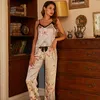 Conjuntos de pijamas femininos de 2 peças Roupas femininas Pijamas de verão Chic e elegante conjunto de mulher Hello Pijama Estilo Terno Pijama Sexy Dormir