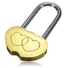 Novo cadeado cadeado de amor com coração duplo gravado presente de aniversário para dia dos namorados 100 pçs lote 285 s
