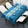 Table Cloth Home Decoration Rectangular Tablecloth Nature Green Leaf Printing Wedding Decoration Tablecloth De Table R230727