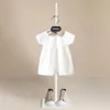 Robes pour filles Robe d'été Bébés filles Coton Floral Col de poupée Rayé Vêtements décontractés Doux et confortable pour tout-petits enfants de 1 à 7 ans 230726