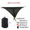 Móveis de acampamento Vilead Portable Triangle Hammock 4Mx4Mx4M Supplies Multi Person Aerial Mat Conveniente Outdoor Camping Sleep Hanging Bed Garden 230726