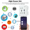 Smart Power Wtyczki Tuya Zigbee Wall Smart Socket US UK UK Wtyczka Temperowana Szklana Ładowarka 3.0 USB Aplikacja rozkładu czasu Electrical dla domu Alexa HKD230727