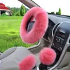 DHL fast 3pcs set Universal Steering wheel Plush Car Steering Wheel Covers Winter Faux fur Warm Car steering wheel246s