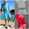 Syna World T Shirt Set Camisetas para hombre Short Red Grey Blue Pink Designer Streetwear Entrada Icnonic Rope Tee S-XL w22