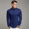 Mens Casual Shirts Shirt Zomer Dunne Gedeelte Noniron Modal Zwart Longsleeved Business Carrière Trend 6 Kleuren 230726