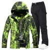 Other Sporting Goods Colorful 30 Men's Ice Snow Suit Sets Outdoor Sports Snowboarding Clothing Waterproof Skiing Wear Winter Jackets and Strap Pants 230726