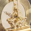 Tafelklokken Europese Gouden Metalen Bureauklok Retro Woonkamer Kantoor Desktop Decoratie Ornamenten Romeinse Cijfers Horloge