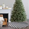 Christmas Decorations Tree Skirt Ornament With White And Black Plaid For Festive Decoration310r