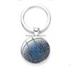 Keychains Lanyards Triskele Triskelion Ancient Celtics Symbol Keychain Teen Wolf Keyring Handicraft Art Po Glass Dome Key Chain Vint Dhday