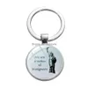 Keychains Lanyards New York Liberty Round Glass Pendent Key Chain Rings 홀더 남성 여성 수제 패션 선물 드롭 Deli Dheyd