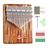 Nieuwigheden Hluru Kalimba 17 toetsen met gat Volledig massief houten duimpiano 21 toetsen Kalimba muziekinstrument Professionele Mbira voor beginners 230727