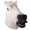 Maski imprezowe maska ​​konia Halloweenowa głowa konia maska ​​lateksu przerażający zwierzęcy kostium teatr dowcip szalony impreza Halloween Decor 230727
