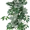 Couronnes de Fleurs Décoratives HUADODO 3Pack 6 5 Pieds Artificielle Argent Dollar Eucalyptus Feuilles Guirlande Avec Saule Vigne Verdure F332C