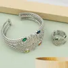 Conjuntos de joyería de boda Brazalete con anillo para mujer Pulsera plateada marroquí Joyería Regalo de fiesta de boda nigeriano Pulsera de piedra de lujo india 230727