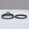 2023 Europa y América S925 plata esterlina oro negro Palaiba vidrio doble capa anillo exquisito anillo de mujer de alta calidad