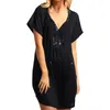 Frauen Badebekleidung 2023 Tunics Kleid für Strand Frauen Badeanzug Cover-ups Frau Deckbedeckung Summer Mini Saida de Praia