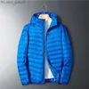 Męskie Parkas Parkas Down Parkas Men Thin New Jacket White Duck Ultralight Jackets 2021 Jesienne i zimowe ciepłe płaszcze Portable Z230731