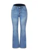 Jeans da donna 2023 Primavera a vita media Boot Cut per le donne Moda Slim Pantaloni svasati in denim elasticizzato Pantaloni casual da strada S-2XL