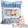 Plush Pillows Cushions Cat Plush Cushion Removable Cat Plush Toy Pudding Snack Pillow 8pcs Snack Zipper Bag Decor Cushion for Girls Teenagers Children 230726