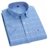 Freizeithemden für Herren, 100 % Baumwolle, RegularFit, kurzärmeliges Oxford-Hemd mit Taschen, Button-Down-Kleid 230726