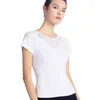 Camicie attive Sport Donna Abbigliamento da palestra Manica corta Yoga Top Solid Fitness Camicia da corsa Traspirante Filato netto Splicing Allenamento Abbigliamento sportivo