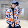 Tench Coats Fashion Teenage Boys Camouflage Coats Зимние теплые флисовые куртки для большого мальчика сгущения верхней одежды Tops Kids 515year 230726