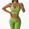 Pants 2/4 Pcs Seamless Yoga Set Workout Outfits Sport Halter Neck Bra High Waist Shorts Yoga Leggings Fiess Gym Clothing for Women