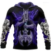 Hommes Hoodies 3d Imprimé Crâne Graphique Top À Capuche Mode Casual Printemps Été Mince Surdimensionné Pull Running Sweat