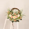 Dekorativa blommor Rose Cherry Blossom Wreath Artificial Spring Decoration Garland Party Decor