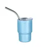 Sublimation Chuncky 3oz Glitter Cup 90ML Shiny Sier Wine Tumbler Small Shot Glass with Lid and Straw for DIY Fast