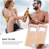 Ouvre-bouteille de bière en bois ouvre-bouteille manche en bois tire-bouchon barre en acier inoxydable accessoires de cuisine cadeau de fête Xbjk2211 Drop Delivery Home Dh51K