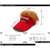 Party Hats Trump 2024 Embroidery Hat With Hair Baseball Cap Supporter Rally Parade Cotton Drop Delivery Home Garden Festive Supplies Dhw2L