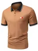 Polos décontractés à manches courtes pour hommes, polos graphiques à boutons, hauts à col en v, pulls, vêtements pour hommes, été 230727