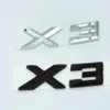 1st Abs Chrome Black X3 Letters Number Trunk Bakre Emblem Decal Badge Sticker för BMW X3237T