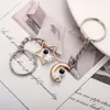 Cute Star Moon Astronaut Keychain Creative Astronaut Mobile Phone Lanyard for Girls Backpack Key Ring Pendant Couple Gift