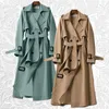 Trench-Coat Femme Printemps Automne Trench-Coat Femme Ceinture Coréenne À Double Boutonnage Mi Longue Femme Trench-Coat Pardessus Coupe-Vent Femme 230726