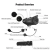 DConn Motorcycle Group Intercom Lens HD Lens 1080p Video 6 Riders Bluetooth FM WiFi Helment Headset R1 Plus Recorder1277G