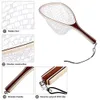 Fishing Accessories Fly Fishing Landing Net Portable Lightweight Rubber Net With Wooden Handle Fly Fishing Gear Accessories 230726