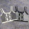 Womens Cropped T Shirt Jacquard Knitted Tanks Sexy Ladies Camisoles Clothes Two Colors