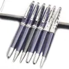 5A Luxury MSK163 темно -синяя смола Classic Ballpoint Pen Limited Edition по всему миру за 80 дней серийный номер1730