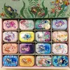 32pcs boîte Mixte Sirène Impression Mini Pill Case Collectables mini Box Diy stockage Fer rouge à lèvres cas petite étain LJ2008123020