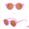 Lunettes De Soleil Enfants Designer Lunettes De Soleil Enfant Miroir Ombrage Lunettes Bonbons Couleur Solide Rétro Cadre Rond Lunettes Pour Garçons Filles Fash Dhsbh