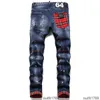 European Brand Italy Men's Slim Dsq Mens Denim Pantaloni Zipper Blue Hole Pencil Pants Jeans per uomo