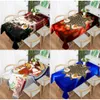 Tkanina stołowa europejska noworoczna obrus 3D wzór choinki do mycia pyłowy prostokątny impreza obrusowa Niezbędny stół coverowy R230727