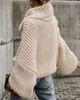 Women's Sweaters Sweater Casual Lantern Sleeve Turtleneck Chunky Knit Pullovers Girls Khaki Long Sweatshirt For Women