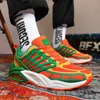 وصول جديد أحذية الجري أحذية غير رسمية رجالي الرجال الخضراء البرتقاليات اللطيفة المتنفس الخفيفة الوزن مع وسادة الهواء
