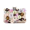 Kvällspåsar Flower Women Evening Bags Diamonds Party Wedding Day Clutch Plastic Satin Chain Shoulder Handväskor Kvinnlig designhållare 230727